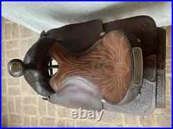 16 Maverick by Longhorn Western Pleasure Saddle with silver/chrome details