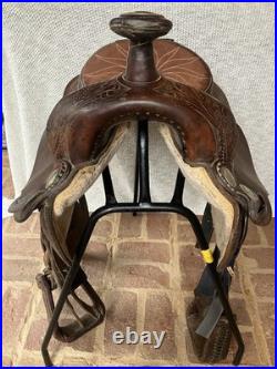 16 Maverick by Longhorn Western Pleasure Saddle with silver/chrome details