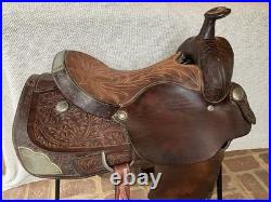 16 Maverick by Longhorn Western Pleasure Saddle with silver/chrome details