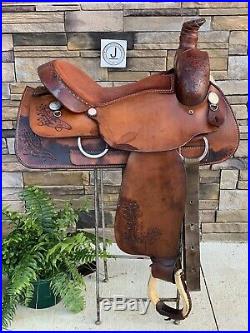 16 Nathan Lamb Roping saddle- Clean