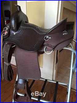 16 TN Saddlery Light Weight Western Saddle Brown Synthetic Gaited