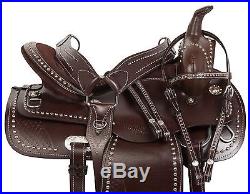 16 Western Brown Pleasure Barrel Endurance Horse Leather Saddle Tack