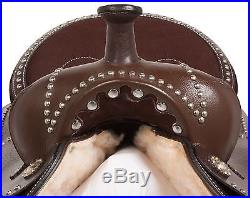 16 Western Brown Pleasure Barrel Endurance Horse Leather Saddle Tack