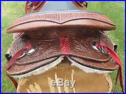 16 Western Leather Horse Wade Roping Wade Saddle Hard Seat with Solid tree