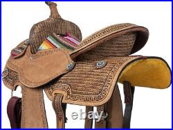 16 Western Saddle Serape Print Seat Roughout Leather Saddle Only or Package
