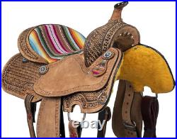 16 Western Saddle Serape Print Seat Roughout Leather Saddle Only or Package