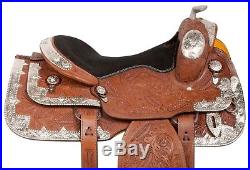 16 Western Show Saddle Leather Silver Parade Pleasure Trail Horse Tack Set