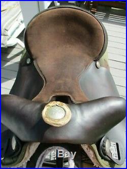 16'' green big horn #232 western bear trap barrel saddle Cordura & Leather QHB