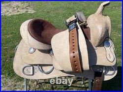 16 light rough out Western training saddle withsuede seat NWOT