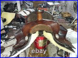16'' western saddle brown leather Pleasure Style Saddle