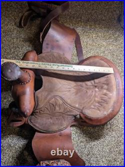 16in handmade by williams leather horse saddle USED