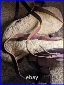 16in handmade by williams leather horse saddle USED