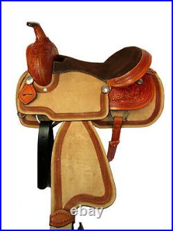 17 16 15 Western Trail Saddle Oak Floral Tooled Leather Horse Show Pleasure Tack