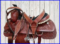 17 16 Comfy Trail Saddle Western Horse Pleasure Floral Tooled Leather Tack Set
