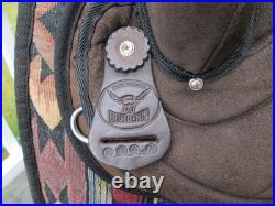 17'' BIG HORN 504 FQH BARS Brown Western suede leather Trail saddle USA