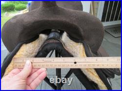 17'' BIG HORN 504 FQH BARS Brown Western suede leather Trail saddle USA