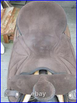 17'' BIG HORN 504 FQH BARS Brown Western suede leather Trail saddle USA