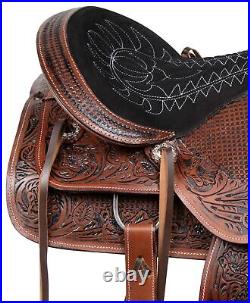 17 Beautiful Western Barrel Antique Premium Leather Horse Saddle Tack