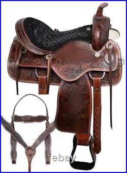 17 Beautiful Western Barrel Antique Premium Leather Horse Saddle Tack