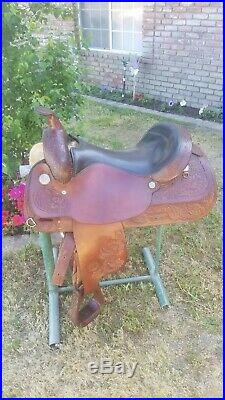 17 Circle Y Park and Trail Western Saddle Acorn Pattern Havana Brown Great Cond