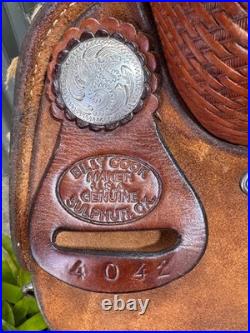 17 Genuine Billy Cook Cutting Saddle #4042 Rough Out Full QH Bars