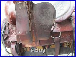 17'' VINTAGE LAMB Brown Leather Western TRAIL SADDLE FQH BAR 29 LBS #
