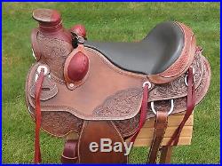 17 Western Leather Horse Wade Roping Wade Saddle Hard Seat with Solid tree