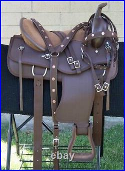 17 in Western Horse Trail Saddle Synthetic Pleasure Riding Tack Set Used