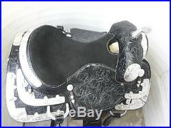 17'' western saddle fully show saddle with silver corner canchos & saddlepad