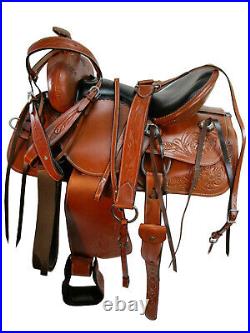 18 17 16 15 Comfy Trail Saddle Western Horse Pleasure Tooled Leather Horse Tack