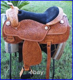 18 Horse Western Barrel Show Pleasure LEATHER SADDLE Bridle 50DBC1