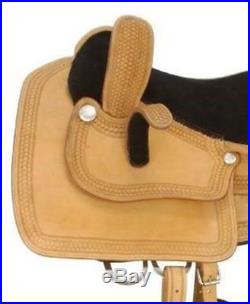 18 Inch Western Side Saddle Basketweave Tooled Border Light Oil Leather