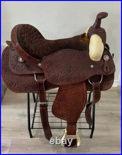 18 Seat Western Horse Saddle and Stand. Valued @ $1200.00 Asking $600.00