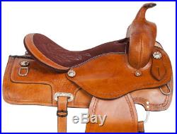 18 Western Pleasure Trail Barrel Racing Roping Show Horse Leather Saddle Tack