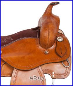 18 Western Pleasure Trail Barrel Racing Roping Show Horse Leather Saddle Tack