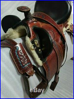 18 inch Australian Stock Saddle Western Saddle Complete Set with Brass Fittings