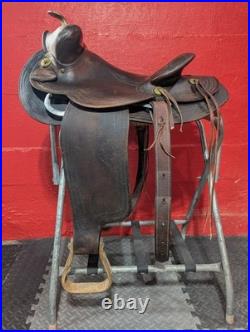 1940s Hereford Ranch Saddle withMetal Horn