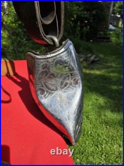 1940s TED FLOWERS SIGNED THE SPOT SHOP RARE PARADE SADDLE 2 BREAST COLLARS VTG