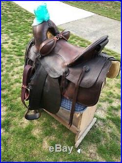 1943 Antq. Vintage US Army Tex Tan Ride-able Packing High Back 16 Saddle
