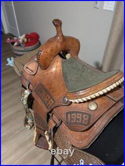 1998 CNRA Barrel Racing Champion 13.5 Saddle by Robert Yellowhair