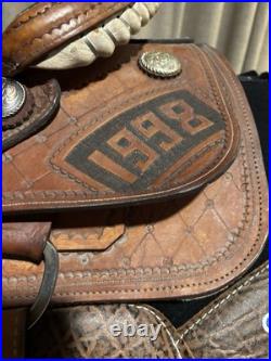 1998 CNRA Barrel Racing Champion 13.5 Saddle by Robert Yellowhair