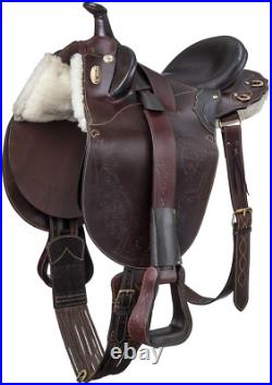 19 Inch Australian Western Rancher Saddle-Dark Oil-With Horn-Regular Tree