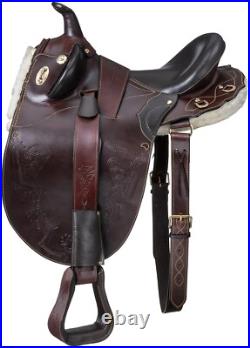 19 Inch Australian Western Rancher Saddle-Dark Oil-With Horn-Regular Tree