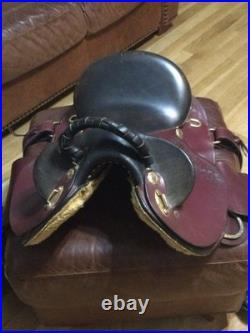 19 inch Australian Custom Horse Western Saddle With Monkey Bar European Leather