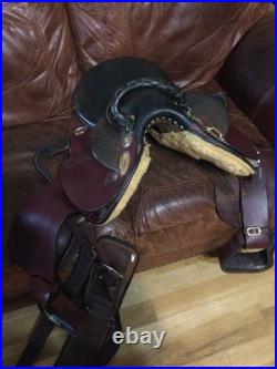19 inch Australian Custom Horse Western Saddle With Monkey Bar European Leather