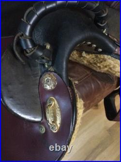 19 inch Australian Custom Horse Western Saddle With Monkey Bar European Leather