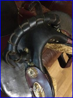 19 inch Australian Custom Horse Western Saddle With Monkey Bar European Leather