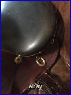 19 inch Australian Custom Horse Western Saddle With Monkey Bar European Leather