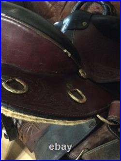 19 inch Australian Custom Horse Western Saddle With Monkey Bar European Leather