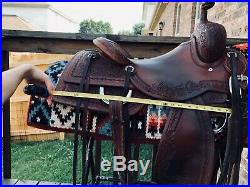 2017 15.5 seat custom made ranch cutter saddle from South Texas Tack